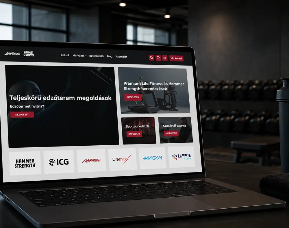 Life Fitness prémium termékkatalógus laptopon